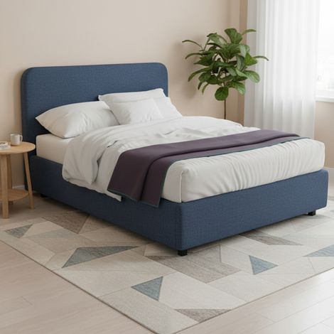 Cama Doble Bury, Desenfundable, Hecho en Italia, azul (1/4)