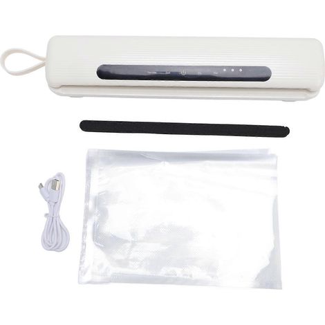 Machine de mise sous vide entièrement automatique, scelleuse à compression compacte pour sacs d'emballage alimentaire, blanche
