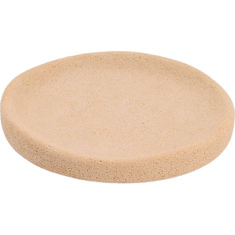 Portasapone rotondo in poliresina con finitura grezza - ocra - Tendance