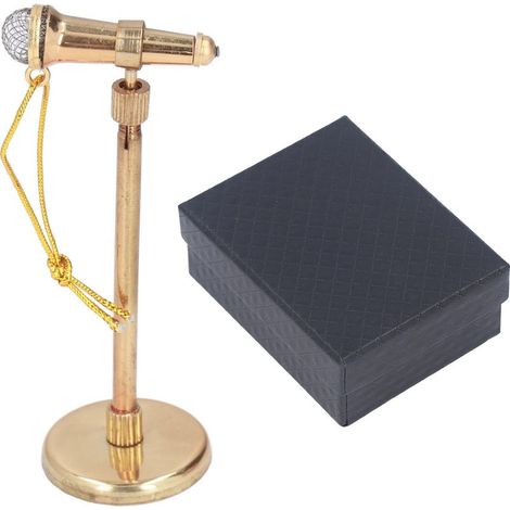 Réplique de Microphone Miniature Ajustable - Décoration Musicale pour Maison de Poupée 1:12 (1/5)