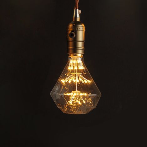 2er-Pack Vintage LED Sternenlampe – Dekorative Feuerwerk-Lampe, Warmlicht E27 220-240 V, Glas, Edison-Lampe