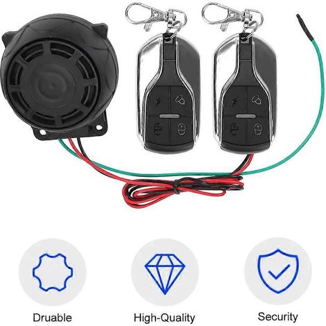 Sistema de alarma para motocicletas con protección antirrobo de 12 V, para motos y scooters, con control remoto dual. (1/5)