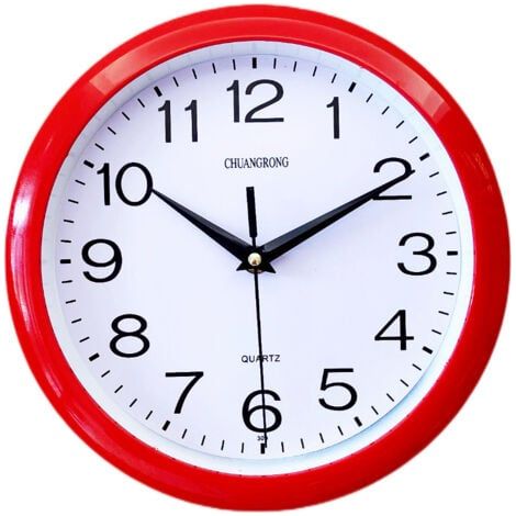 Rote Quarz-Wanduhr