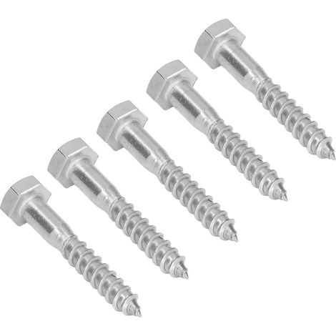 Vis autotaraudeuses hexagonales semi-filetées en acier inoxydable 304 pour le travail du bois, M8 x 50 mm (1/5)