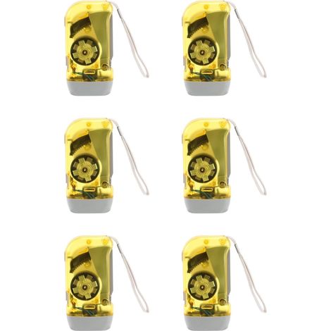 Lot de 6 lampes poche à 3 LED Dynamo manivelle avec batterie (1/5)