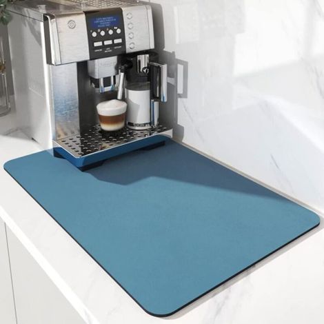 Tapis de séchage de vaisselle, tapis de séchage de vaisselle super absorbant, tapis d'évier de cuisine en nanofibres à séchage rapide, tapis de séchage de cuisine lavable 50 x 60 cm, bleu (1/3)