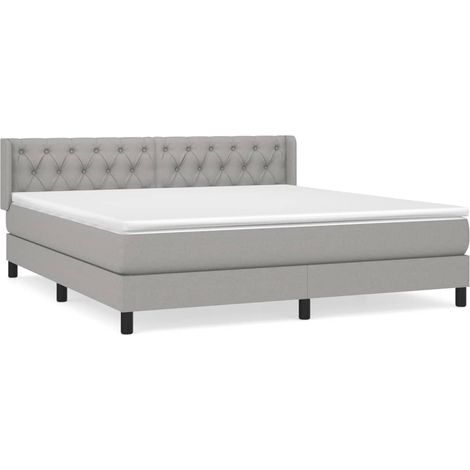 Maison Exclusive - Giroletto a Molle con Materasso Grigio Chiaro160x200 cm Tessuto
