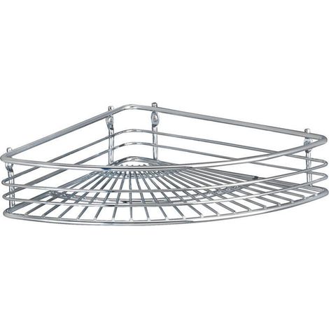 Étagère d'angle murale pour salle de bain – 31,5 cm, chromée, en métal robuste, design moderne et gain de place optimal (1/4)