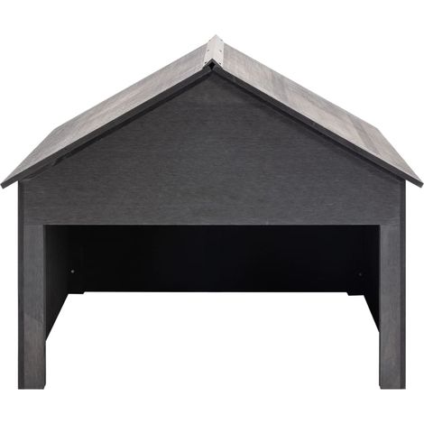 Garage pour tondeuse à gazon Gris 80x80x70 cm WPC