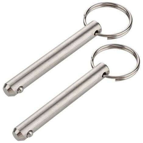 Lot de 2 longues goupilles à dégagement rapide, diamètre 9,5 mm, longueur utile 61 mm, longueur totale 76 mm, en acier inoxydable 316, goupille supérieure Bimini, matériel marin (1/3)