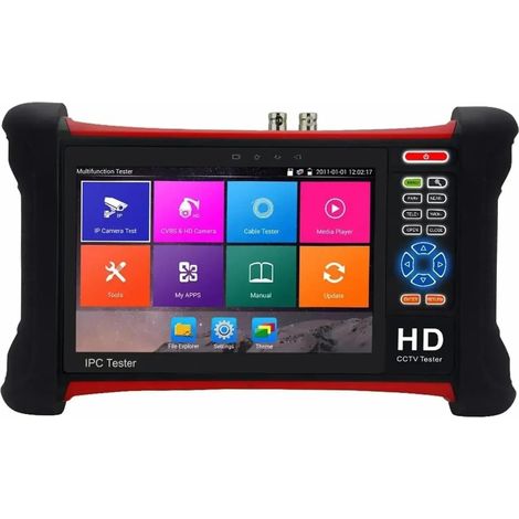 Testeur IPC Moniteur H.265 4K 8MP 5MP 1080P 720P TVI CVI AHD SDI CVBS testeur de caméra de vidéosurveillance IP 7 Pouces Tactile(X7-MOVTADHS) (1/3)