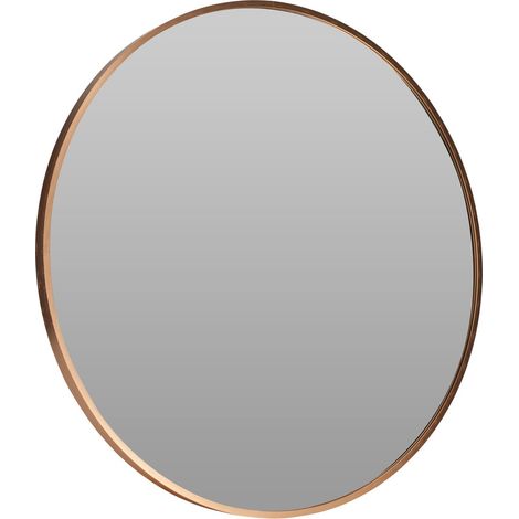 Specchio ovale da parete con cornice in alluminio decorazione ambiente -Marrone / 60 cm
