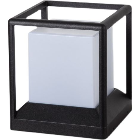 Lampadaire d'extérieur 10 W, étanche IP65, connexion électrique, petit format, lumière chaude, idéal pour les allées et les pelouses (noir) [Classe énergétique F]