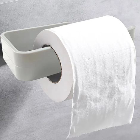 (Gris clair court) Porte-essuie-tout adhésif pour la cuisine, distributeur de papier toilette, rangement pour armoire, porte-serviettes, accessoires de salle de bain (1/5)