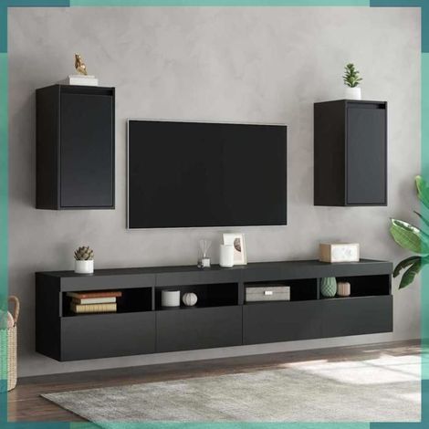 Armoire murale - 813494 - Bois de pin massif - Noir - 30 x 30 x 60 cm (1/5)