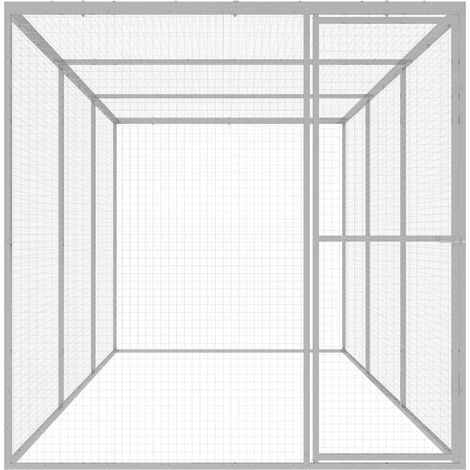 Maison Exclusive - Gabbia per Gatti 4,5x1,5x1,5 m in Acciaio Zincato