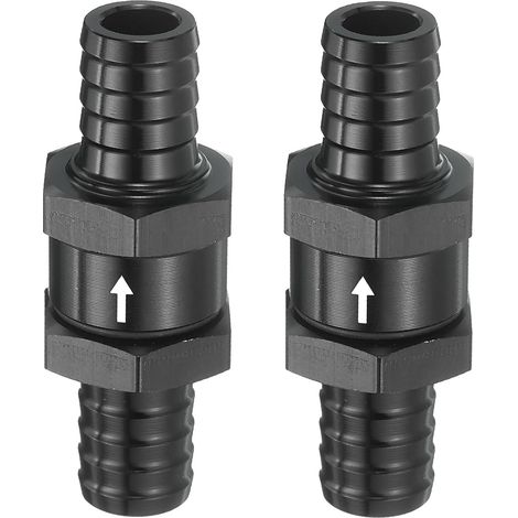 2Pcs 14mm (9/16") Clapet Anti-Retour Pour Carburant, Clapet Unidirectionnel Pour Tuyau, Accessoires De Controle En Alliage D'Aluminium Pour Essence, Eau, Noir (1/5)