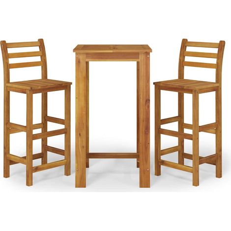 Set da Bar da Giardino 3 pz  Salotto da Giardino in Legno Massello di Acacia (1/5)