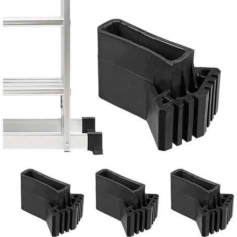 Couvre-pieds noir 4 pièces couvre-pieds d'échelle accessoires universels antidérapants pieds de remplacement d'échelle en caoutchouc (1/4)