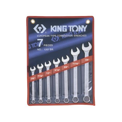 KING TONY - Trousse de 7 clés mixtes pouces 3/8 à 3/4"