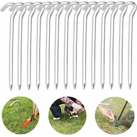 Sardines Camping, Sardines Piquet Tente, Piquet de Tente, 14 Pièces Clous de Tente, Piquets de Tente en Aluminium pour Le Camping en Plein Air Jardinage 18 cm (1/5)