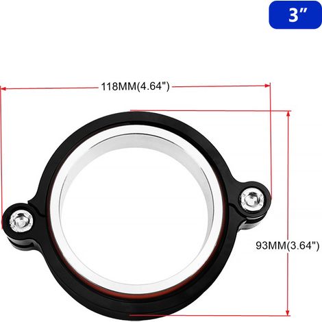 Modified V-shaped flange clamp aluminum alloy fixing movable buckle, diameter 2"//3"/3.5"/4" - V-shaped clamp - 3 inches (1/3)