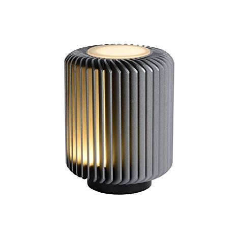 Lucide Turbin, lampada da tavolo, Ã 10,6 cm, LED, 1 x 5 W, 3000 K, colore: grigio (1/4)
