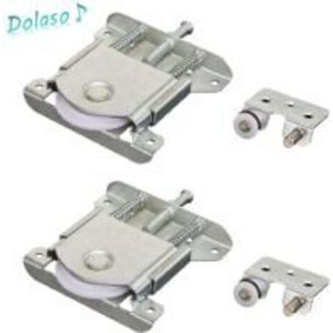 royaluxe-2 Paires Roulette Porte Coulissante Placard,Roulette de Coulissante,Rouleau Placard,Meubles Roues Coulissante,pour Armoires(Argent) (1/4)