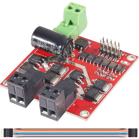 L298 Contrôleur de vitesse de moteur à double pont en H DC 6,5 V-27 V 7 A PWM Carte de régulateur de moteur 12 V 24 V 160 W avec isolation optocoupleur, avec câble DuPont (1/5)