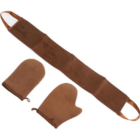 Lot Applicateur Auto-Bronzant Kit 2 Pièces Gant Flocké et Brosse Dos pour SPA, Sublime Peau, Tanning Mitt Homme Femme (1/5)