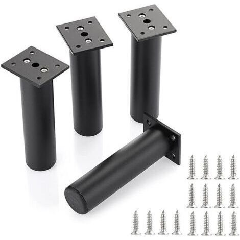 4er-Set verstellbare 20-mm-Möbelbeine – Tischbeine aus Metall mit Schrauben für Sofa, Schrank, Bett – Schwarz