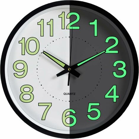 Horloge Murale Numérique - Quartz Silencieux - Cadran Fluorescent - 30 Cm - Pour Salon Cuisine Bureau Chambre - 1 Pièce (1/5)
