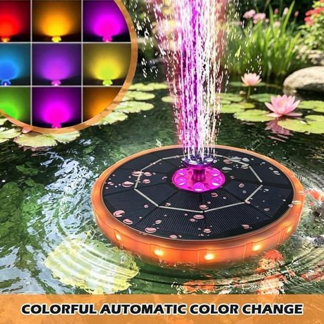 Fontaine Solaire - 3,8 W - Pour Jardin Extérieur - LED Changeante - 100-200 L/H - Hauteur 50-55 cm - 180 mm (1/5)