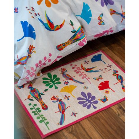 Tappetino Origami Floreale 52x80 cm Tessitura Toscana Telerie
