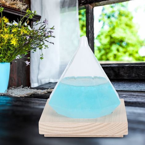 Bouteille en verre en forme de diamant originale, prévision météo, décoration intérieure, cadeau d'anniversaire, bleu (1/5)