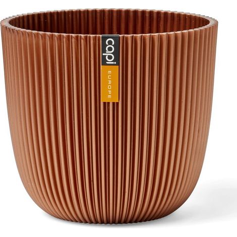 Capi Europe Übertopf Groove Kugel Kupferfarben metallic Ø 21,5 - Kunststoff