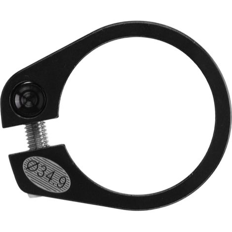Collier de selle vélo noir 34.9mm, léger et anti-corrosion, avec mécanisme de dégagement rapide en alliage d'aluminium. (1/5)