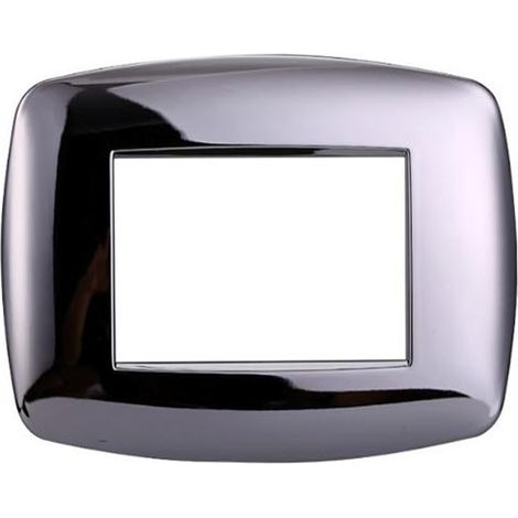 Ettroit Plaque compatible Bticino Livinglight 3 modules slim plastique, coloris chrome brillant - LN87313