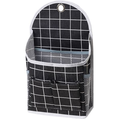 Sac de Rangement Suspendu en Lin-Coton - Poches Maille Visibles sur les Côtés - Pour Chambre Étudiante Bureau Cuisine - 1 Pièce (1/5)