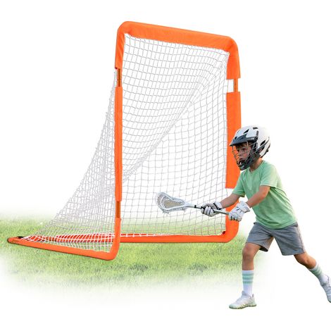 VEVOR But de Crosse Portable 1,3x1,2x1,2 m Cage de Lacrosse avec Filet et Sac de Transport Pratique Configuration Facile Equipement d’Entrainement dans l’Arriere-Cour Jardin Parc Exterieur pour Jeunes