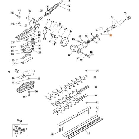 Oleo Mac – Arbre d'entraînement pour taille-haie BC240D – Accessoire pour coupe précise – Compatible modèles BC240D/BC241D/BC300D – 61370497