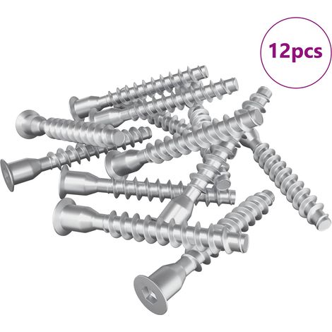 Confirmat Screws 12 pcs Silver Ø7 x 50 mm Metal vidaXL