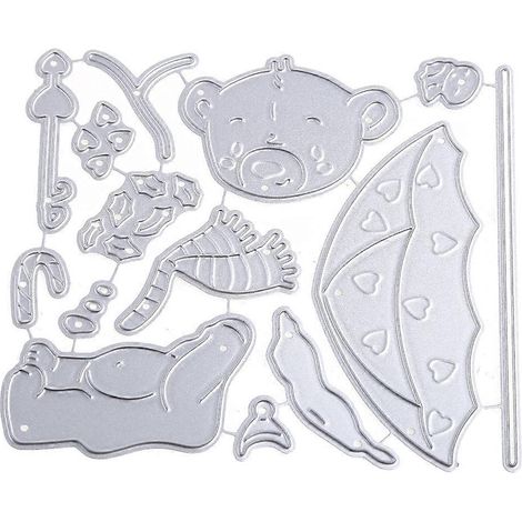 Bären-Metallstanzformen, Schablone, Scrapbooking, DIY-Album, Stempel, Papierkarten, Prägedekoration
