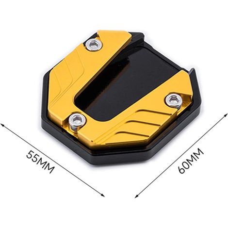 (Jaune) Rallonge de béquille latérale pour moto, scooter et vélo, avec base élargie antidérapante et protection maxpower (1/4)