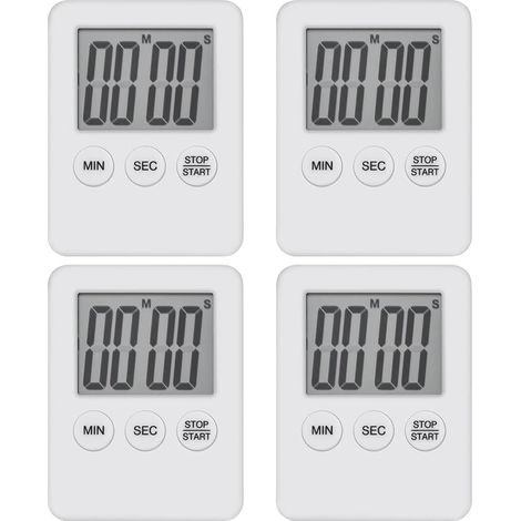 4 Stück digitaler Küchentimer, Mini-Magnet-Küchentimer, LED-Countdown-Timer zum Kochen, Spielen, Kochen, Trainieren.