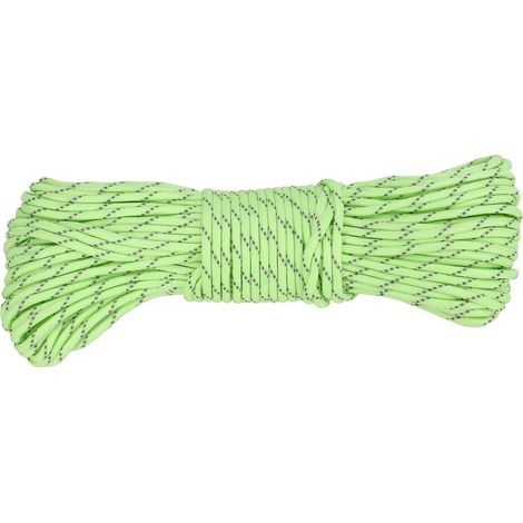 Corde Parachute Réfléchissante 4mm 31m - 9 Brins Fluorescente pour Tente Camping Randonnée