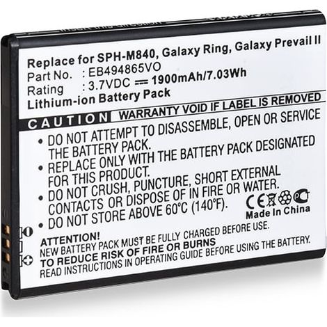 NX - Batterie téléphone, smartphone, GSM pour Samsung 3.7V 1900mAh - EB494865VO (1/4)