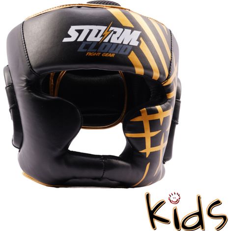 Casco de boxeo infantil StormCloud Lynx negro/dorado Junior S (1/5)