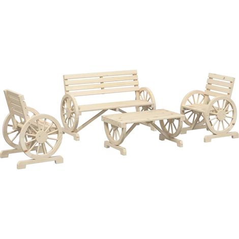 Maison Exclusive - Set Salotto da Giardino 4 pz in Legno Massello di Abete (1/5)
