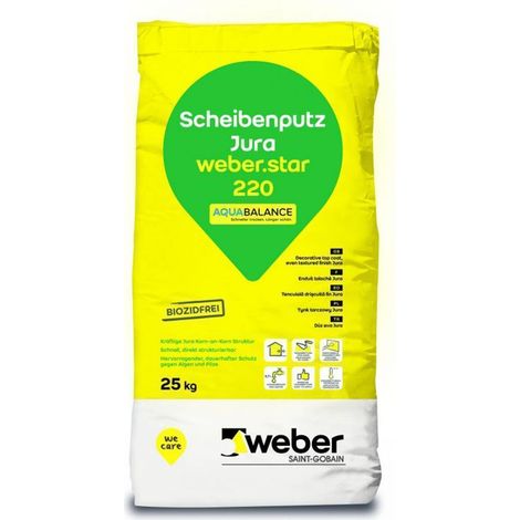 weber.star 220 AquaBalance 2 mm Scheibenputz 0010 Jura 25 kg
